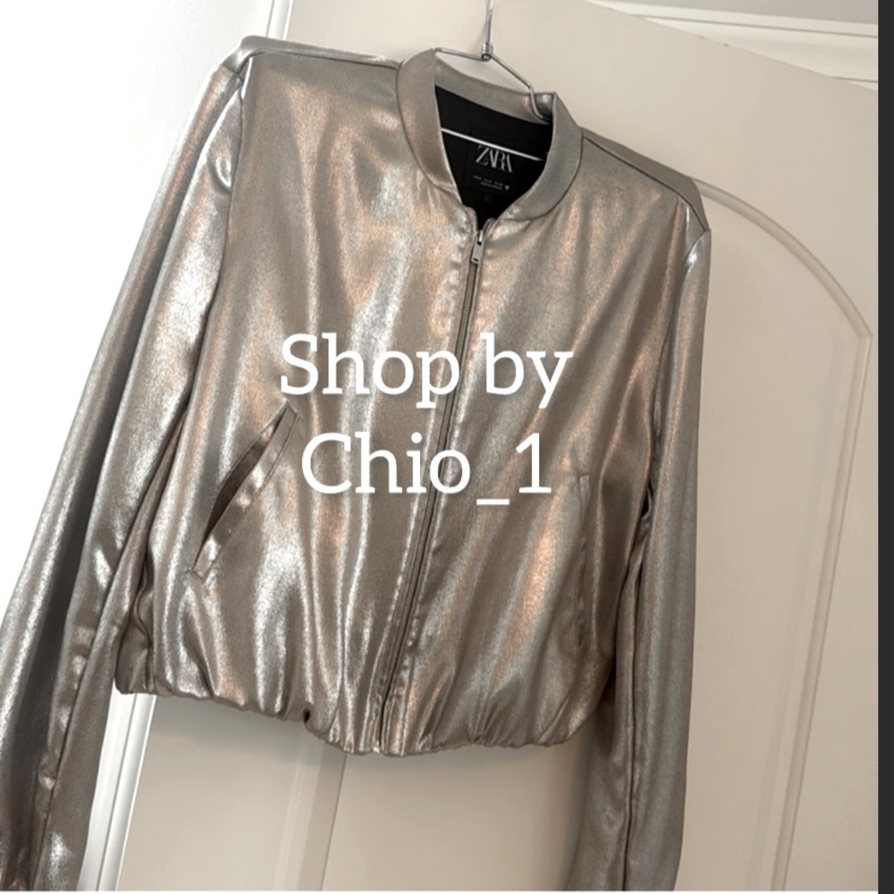 ZARA SATIN EFFECT FOIL BOMBER jacket bloggers favorite - Picture 13 of 13